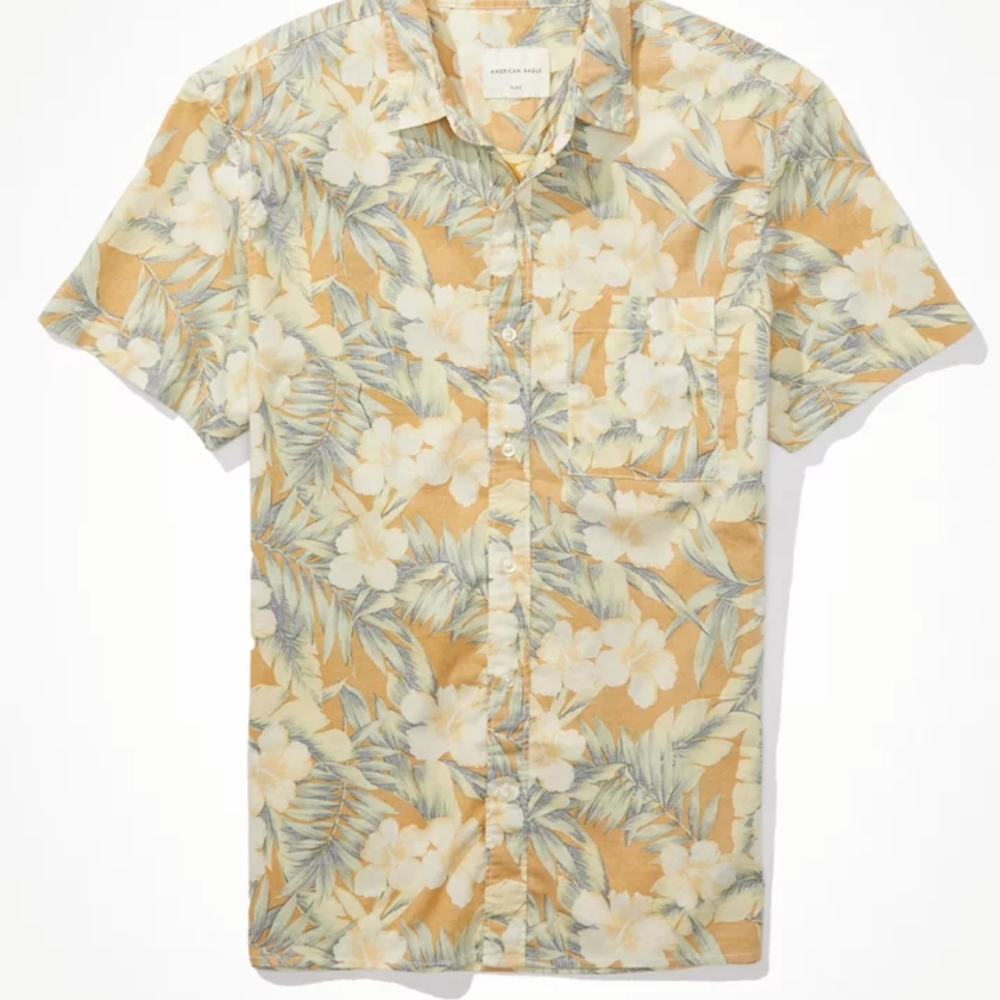 Men's AE Hawaiian Short-Sleeve Button-Up Shirt
